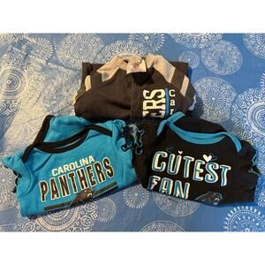 NFL Carolina Panthers Infant One Piece Rompers, Bodysuit 3 Months - Set 3
